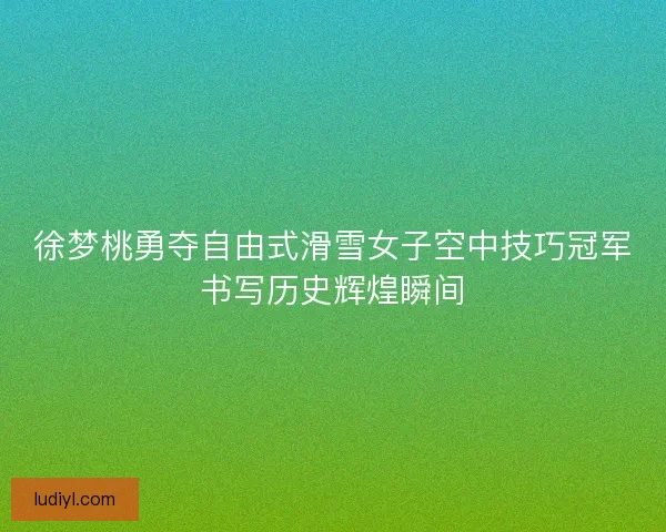 徐梦桃勇夺自由式滑雪女子空中技巧冠军书写历史辉煌瞬间 徐梦桃勇夺自由式滑雪女子空中技巧冠军书写历史辉煌瞬间